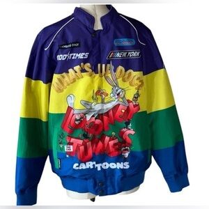 Members‎ Only Looney Tunes Racer Windbreaker Jacket Bugs Bunny AOP Men’s M